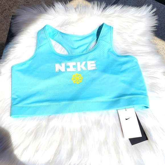 Nike 2X women's training Sports bra light blue Medium support - Picture 11 of 13